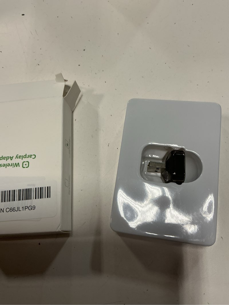 Condition photo showing As Is for igenjun wireless carplay adapter 2026 upgrade mini design, usb/usb-c plug & play converts carplay to wireless - easy use fast stable connection car play for iphone & android black
