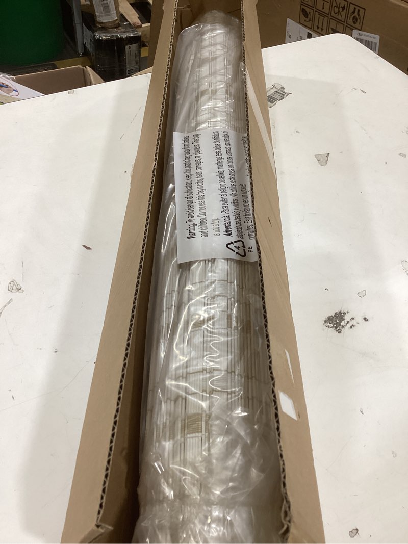 Condition photo showing Good Condition for lazblinds no tools no drill cordless bamboo roman shades, light filtering window treatment, roll up bamboo blinds for window 30'' w x 64'' h, whitewash b whitewash b 30'' w x 64'' h