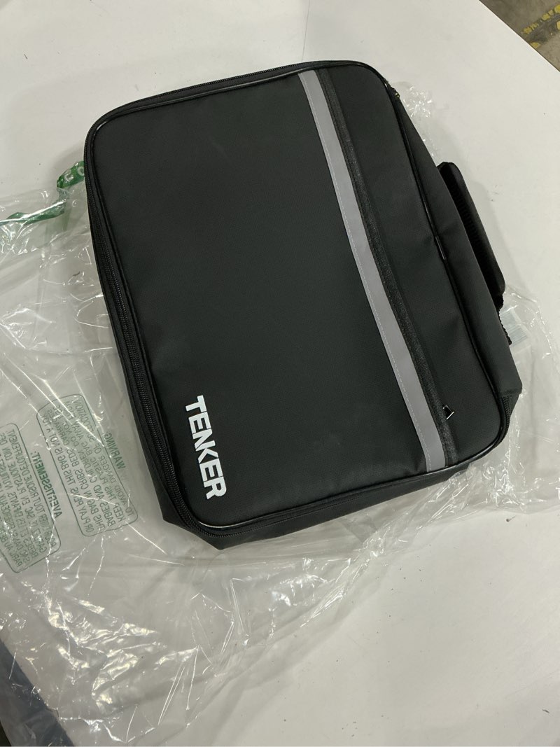 Condition photo showing New/Like New for document bag with lock, fireproof file storage case with water-resistant, tenker organizer box for document, safe portable travel home organizer for laptop, files, certificates, black(15''x11''x4'')