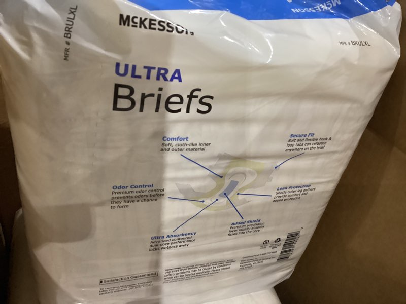 Condition photo showing New/Like New for mckesson ultra incontinence briefs - absorbent  disposable  unisex - xl  15 count  1 pack