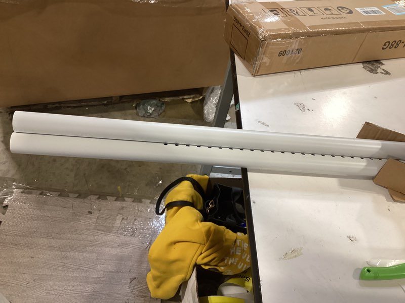 Condition photo showing Good Condition for tension curtain rod 43-124 inches extra long white heavy duty tension rods adjustable curtain rod no drilling spring loaded tension rod for windows patio hold up blackout curtains and non slip 43 to 124 inches white