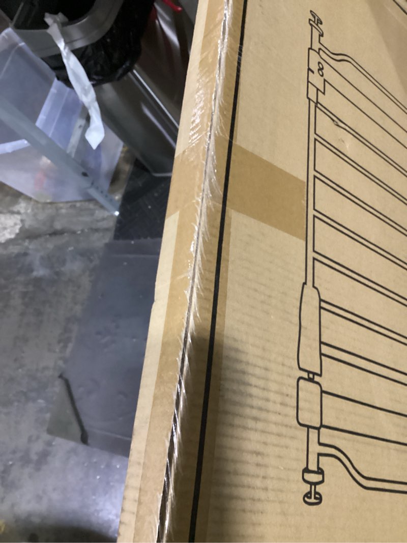 Condition photo showing New/Like New for elevon (white) baby gate for stairs doorways, 29.1–33.8\" extra wide 36” tall dog gate with auto-close, pressure mounted walk through pet gate, graphite 29.1–33.8\" 36”