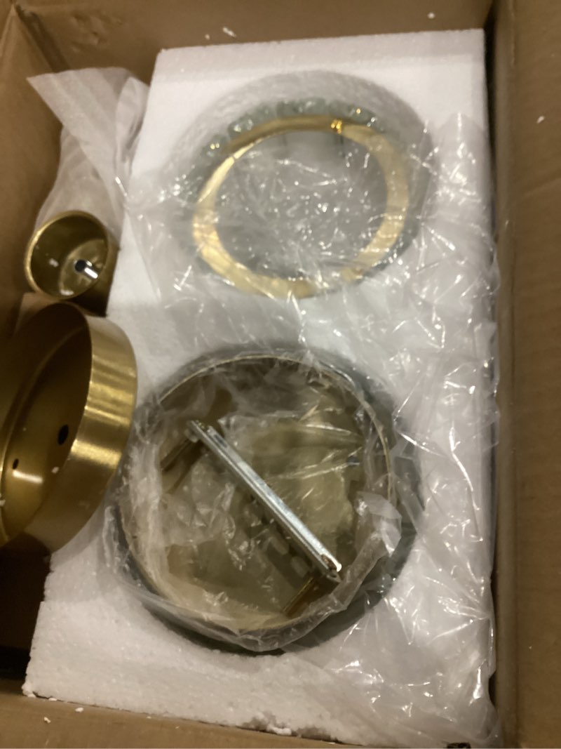 Condition photo showing As Is for Battery Operated Wall Sconces Set of 2, Wireless Wall Light with 10000mAh RGB Dimmable Magnetic Bulb, Rechargeable Wall Sconce with Remote Control for Bedroom Living Room Brass-10inch