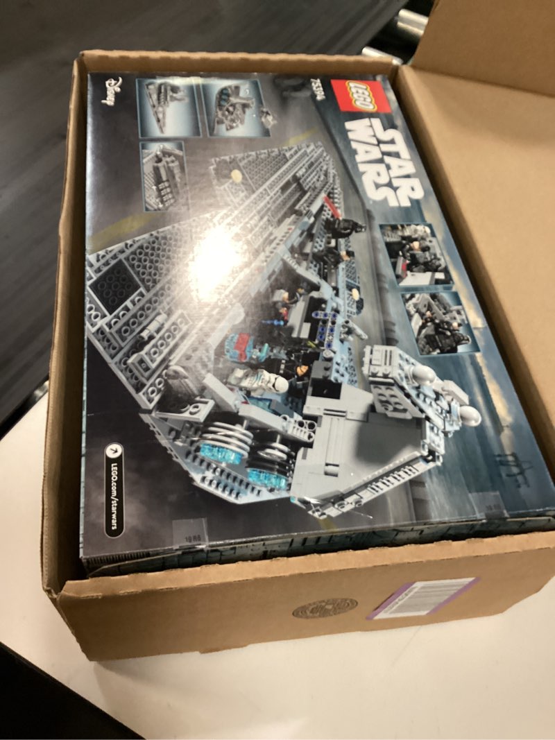 Condition photo showing As Is for lego star wars imperial star destroyer building toy - build & display set for boys & girls, ages 10+ - gift for birthdays - star wars darth vader & 6 minifigure toys - 75394