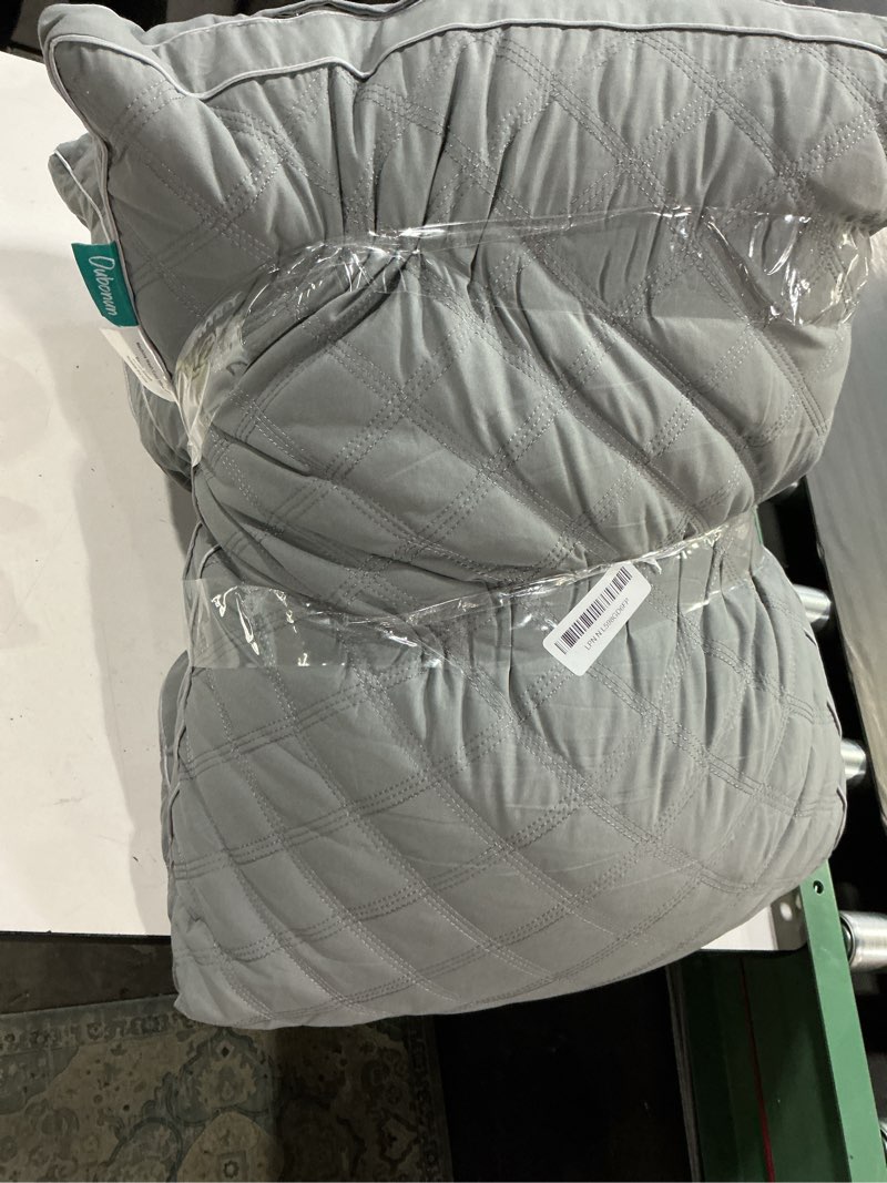Condition photo showing As Is for Oubonun Premium Adjustable Loft Quilted Body Pillows - Firm and Fluffy Pillow - Quality Plush Pillow - Down Alternative Pillow - Head Support Pillow - 21"x54" Gray-gray Side