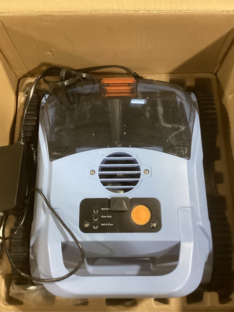 Condition photo showing As Is for (2025 New) Robotic Pool Vacuum, Robotic Pool Cleaner for Inground Pools, Pool Robot with Smart Navigation, Floor/Wall/Waterline Cleaning, 180 Mins Runtime for Pool Up to 2100 Sq.ft