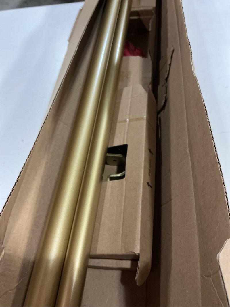 Condition photo showing New/Like New for tonial1 inch double curtain rods 36 to 72 inch (3 to 6 ft), heavy duty decorative drapery rod for windows 24 to 68 inch (6 to 5.7 ft) with classic cap finial, gold gold 36-72"