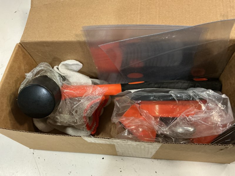 Condition photo showing As Is for saker floor gap fixer tool kit with mallet, 10pcs washable pads & gloves, suction cup tool for laminate floor gap repair, vinyl plank & wood floors (single suction cup+rubber mallet)