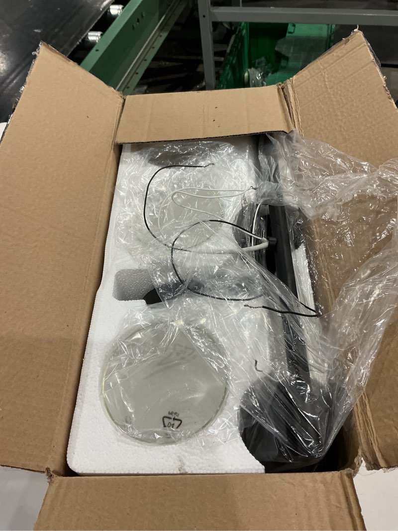 Condition photo showing As Is for dllt 3-light bathroom light fixtures: 18.51" black modern vanity lights with clear glass shade - bathroom wall lamp for mirror kitchen living room hallway cabinet porch matte black 3-light