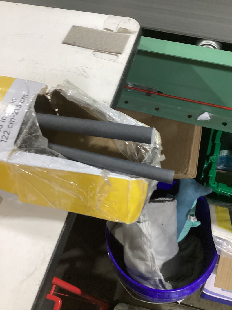 Condition photo showing New/Like New for industrial curtain rods for windows 48 to 84 inches, blackout wrap around curtain rod, for indoor and outdoor, 7/8 inch diameter, 35 to 75 inches, black 35-75 inch