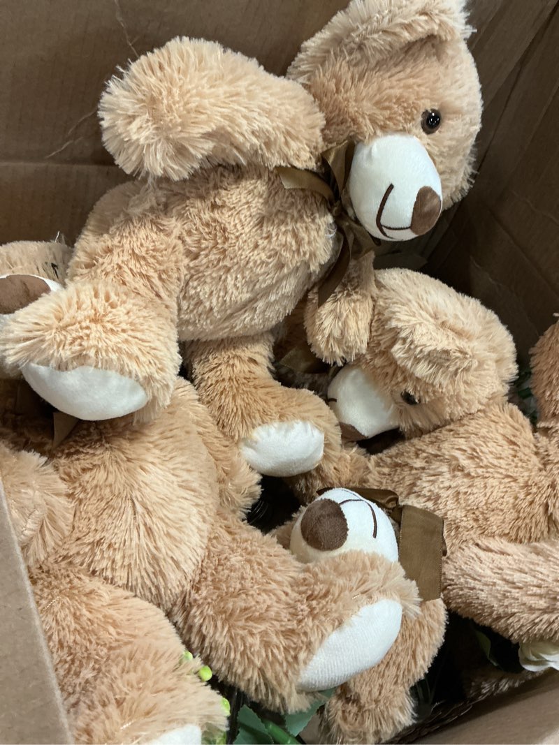 Condition photo showing Good Condition for Sliner 33 Pcs Bear Centerpieces for Baby Shower Decorations Baby Shower Table Centerpieces with Bears Mason Jars Roses Bouquet Tags Burlap Rope for Gender Reveal Birthday Party Decoration(White)