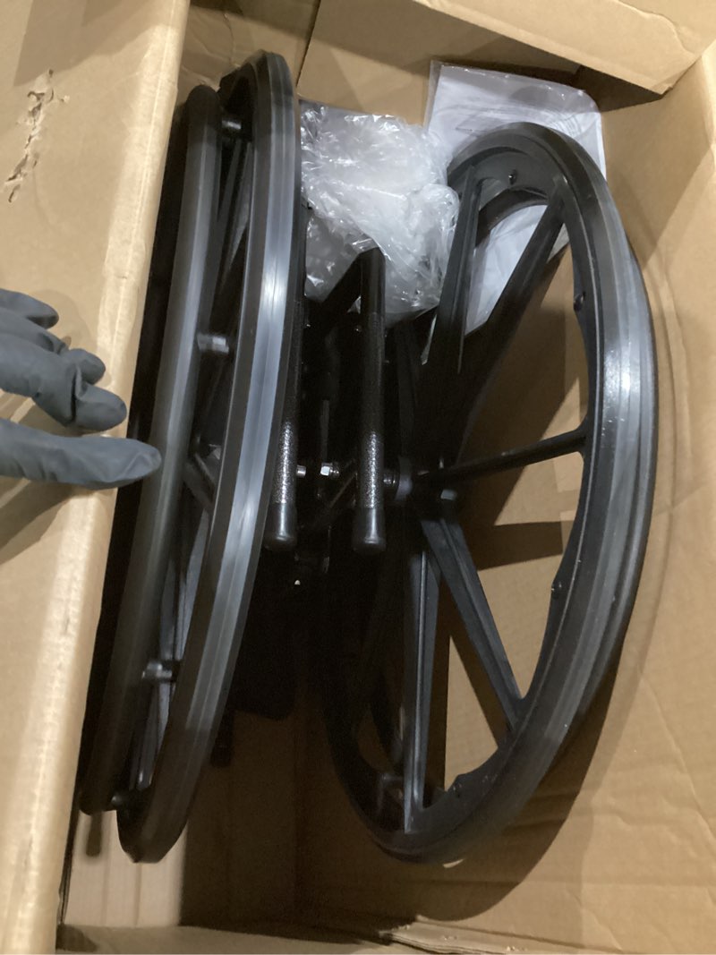 Condition photo showing Good Condition for medline lightweight wheelchair for adults with swing-back, desk-length arms, elevating leg rests; 20" x 16"d seat 20" seat width