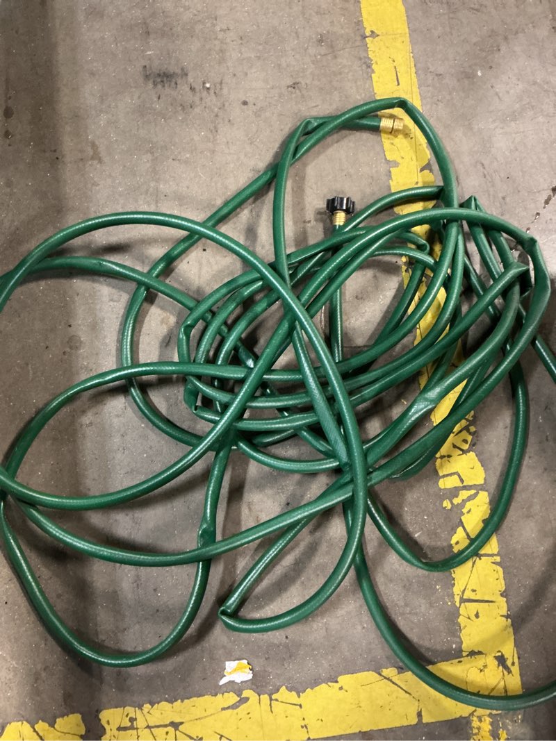 Condition photo showing As Is for project source 1/2-in x 50-ft light -duty vinyl green hose