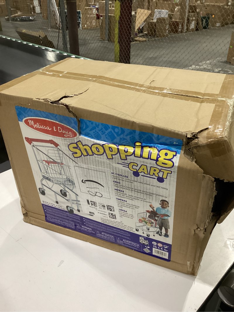 Condition photo showing New/Like New for Melissa & Doug Toy Shopping Cart, Grocery Store Pretend Play Toys with Sturdy Metal Frame & Working Wheels, Toddler Shopping Cart, Preschool Learning Toys for Girls & Boys 3+