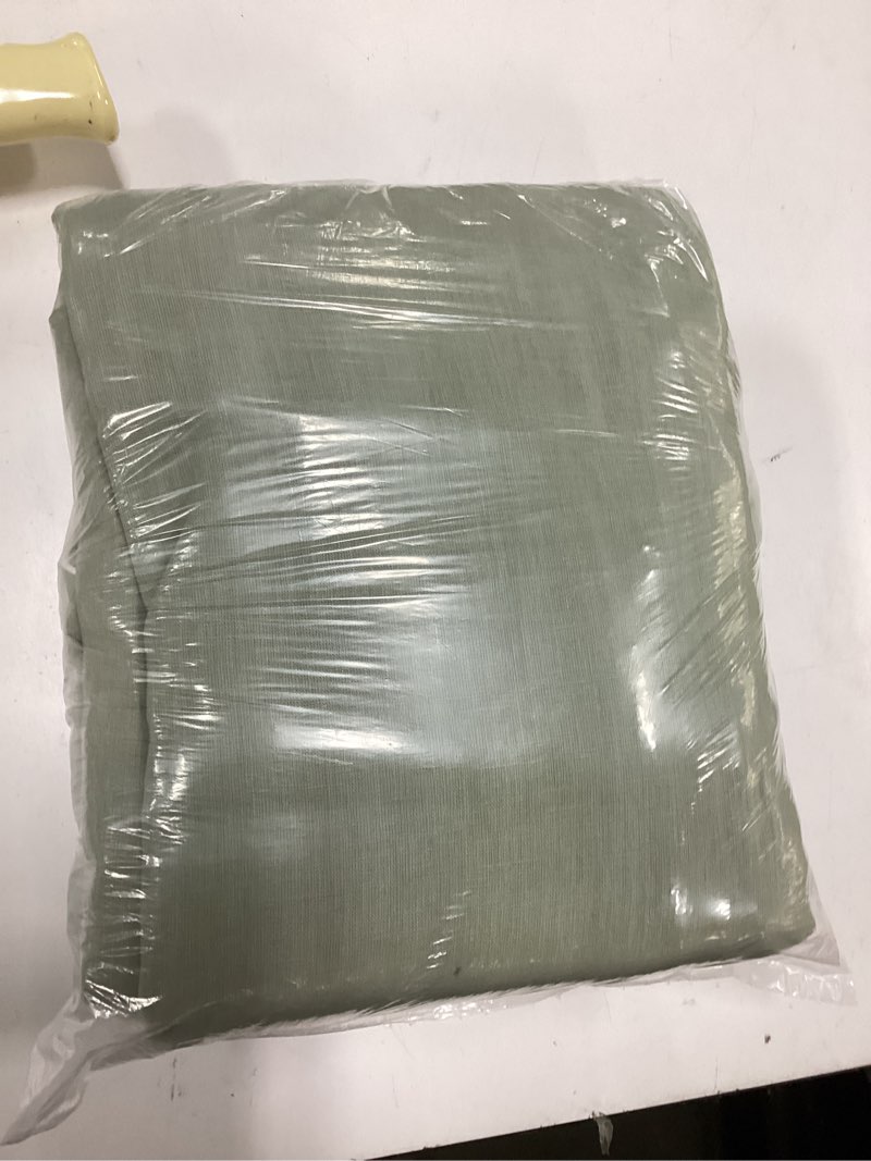 Condition photo showing New/Like New for european linen piped duvet cover, full/queen, willowleaf/white