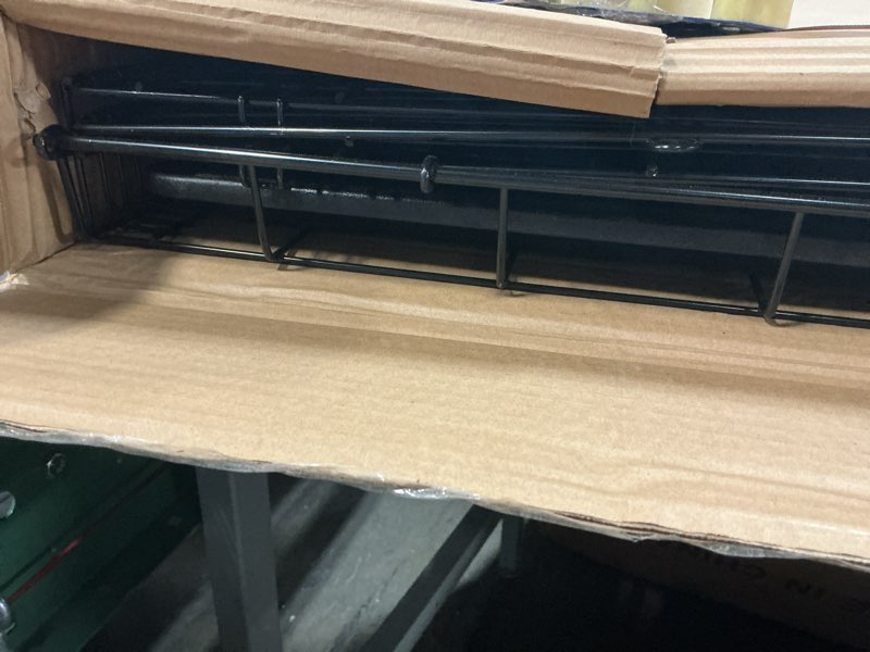 Condition photo showing Good Condition for Amazon Basics Durable,Foldable Metal Wire Dog Crate with Tray, Double Door, 30 x 19 x 21 in, Black 30.0"L x 19.0"W x 21.0"H Double Door w/ Divider