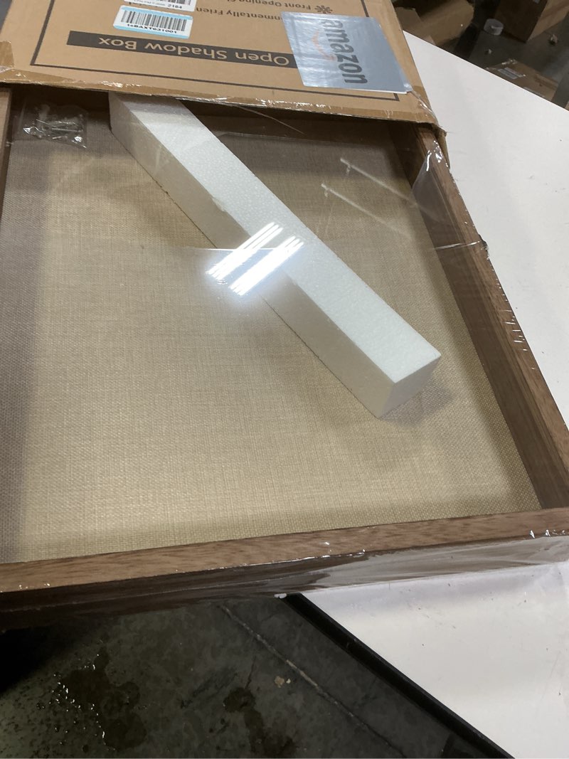 Condition photo showing New/Like New for GraduatePro Shadow Box Frame 16x20 Display Case with Linen Back, Real Glass Window Door with Hinge, Picture Frame Wedding Bouquet Memorabilia Medals Photos Memory Box for Keepsakes, Carbonized Brown Carbonized Black 16"x20" (40.6x50.8 cm)