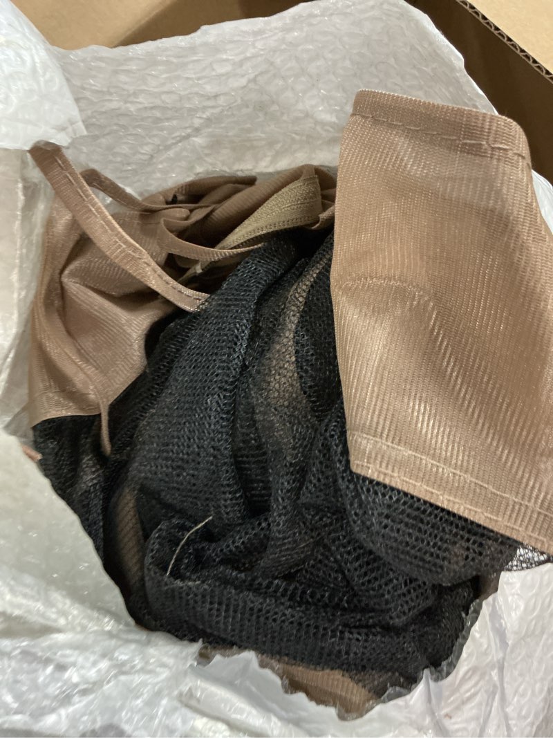 Condition photo showing Good Condition for gazebo mosquito netting replacement universal 4-panel sidewalls 12' x 14', outdoor gazebo mosquito nettings with double zipper, replacement for patio canopy, garden (mosquito net only) 12' x 14' khaki and black