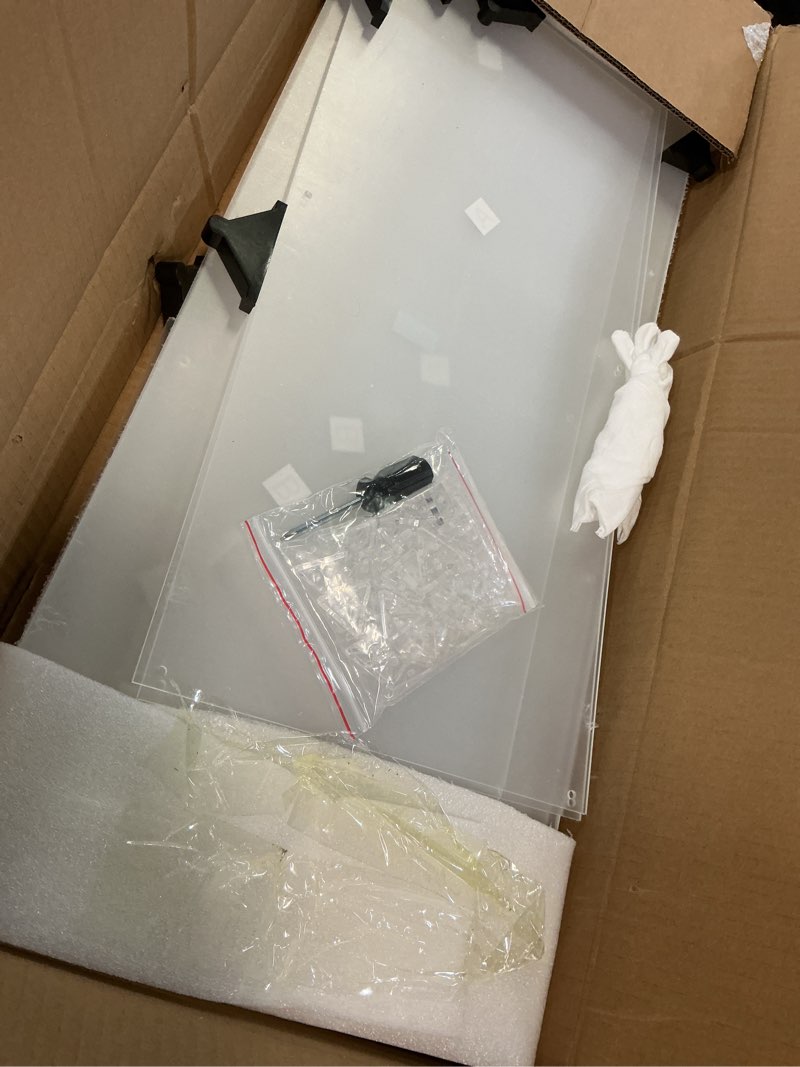 Condition photo showing Good Condition for vincidern 3pcs acrylic square pedestal stand for party, clear lucite display pedestal for flowers, sculptures, cake, wedding, events, art gallery, party decor 31.5*11.8''(l), 27.6*11.2''(m), 23.6*10.2''(s) 3pcs-acrylic
