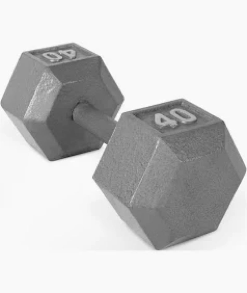 cap barbell solid hex dumbbell, single sdg hex dumbbell series 40lb