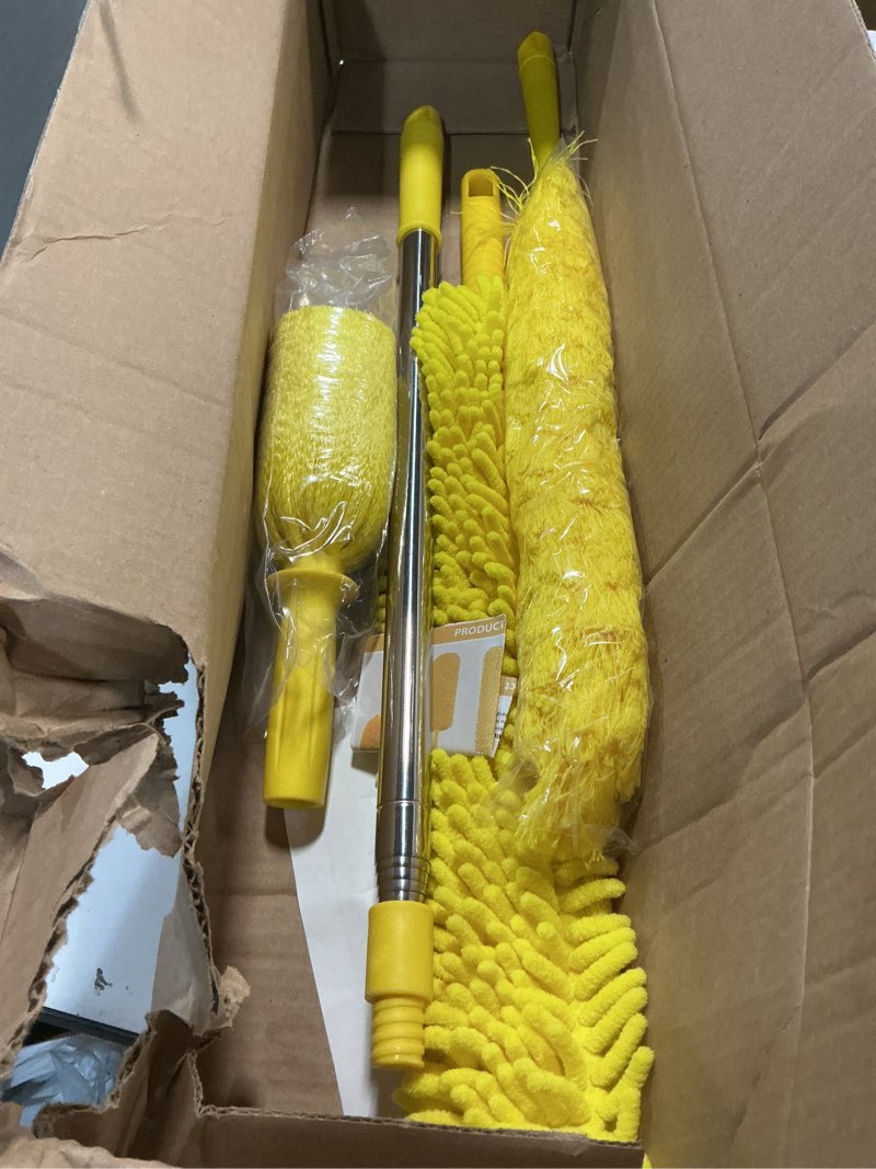 Condition photo showing Good Condition for 17FT Extendable Duster with 2-9 ft Extension Pole for High Ceilings, Newliton Cobweb Duster for Ceiling Fans Hard-to-Reach Areas, Long Handle Microfiber Dusting Tool for Home Cleaning