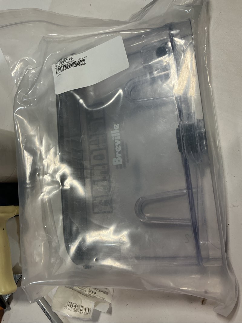 Condition photo showing As Is for breville water tank assembly - replacement for barista express® (bes870) from 1708f pdc - part sp0022016 (black sesame)