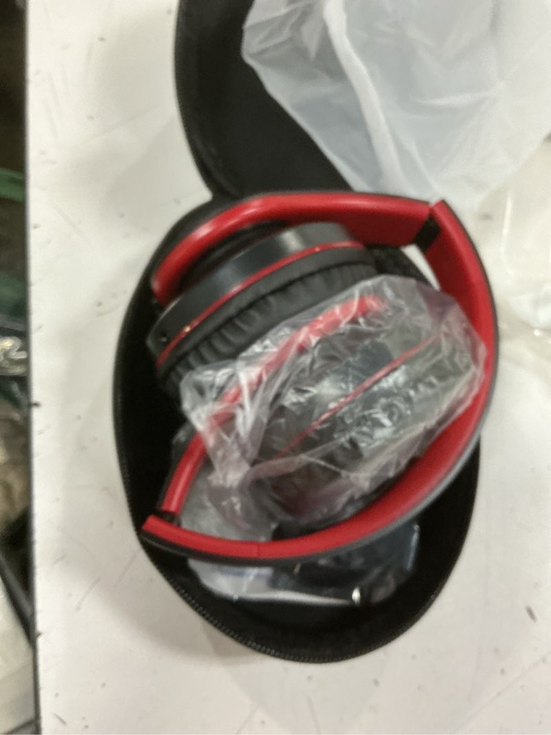 Condition photo showing Good Condition for zihnic bluetooth headphones over-ear, foldable wireless and wired stereo headset micro sd/tf, fm for cell phone,pc,soft earmuffs &light weight for prolonged wearing (black/red)
