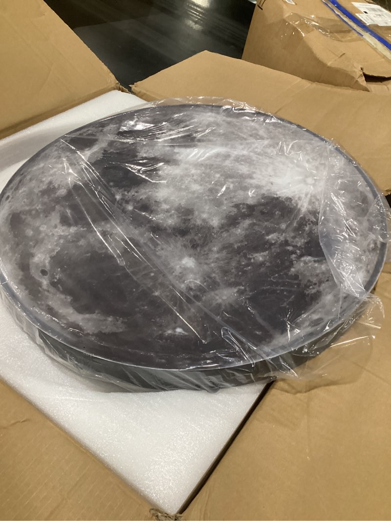 Condition photo showing Good Condition for qiyimeilux large moon wall sconce plug in modern led dimmable wall light with remote control 23.6 inch 31w black wall lamp indoor wall mounted lighting ceiling light for living room bedroom 23.6in moon black