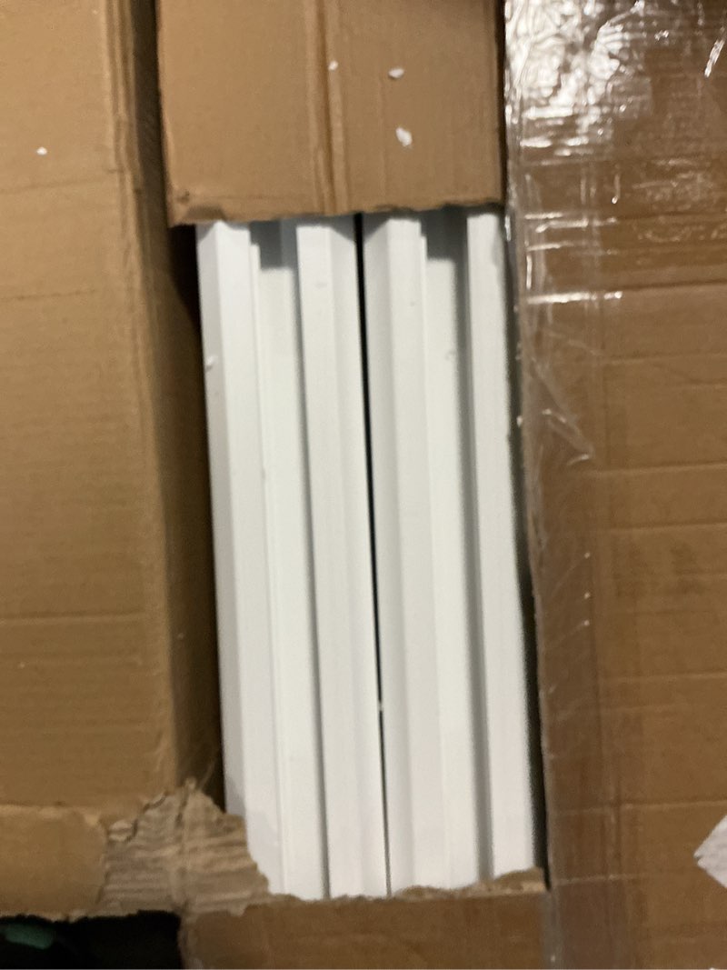 Condition photo showing As Is for whelping box for large breed dogs, whelping box for puppies, pvc puppy playpen, waterproof & rustproof whelping pen, puppy whelping supplies, raised garden bed, indoors & outdoors, 48x48x18 in, white