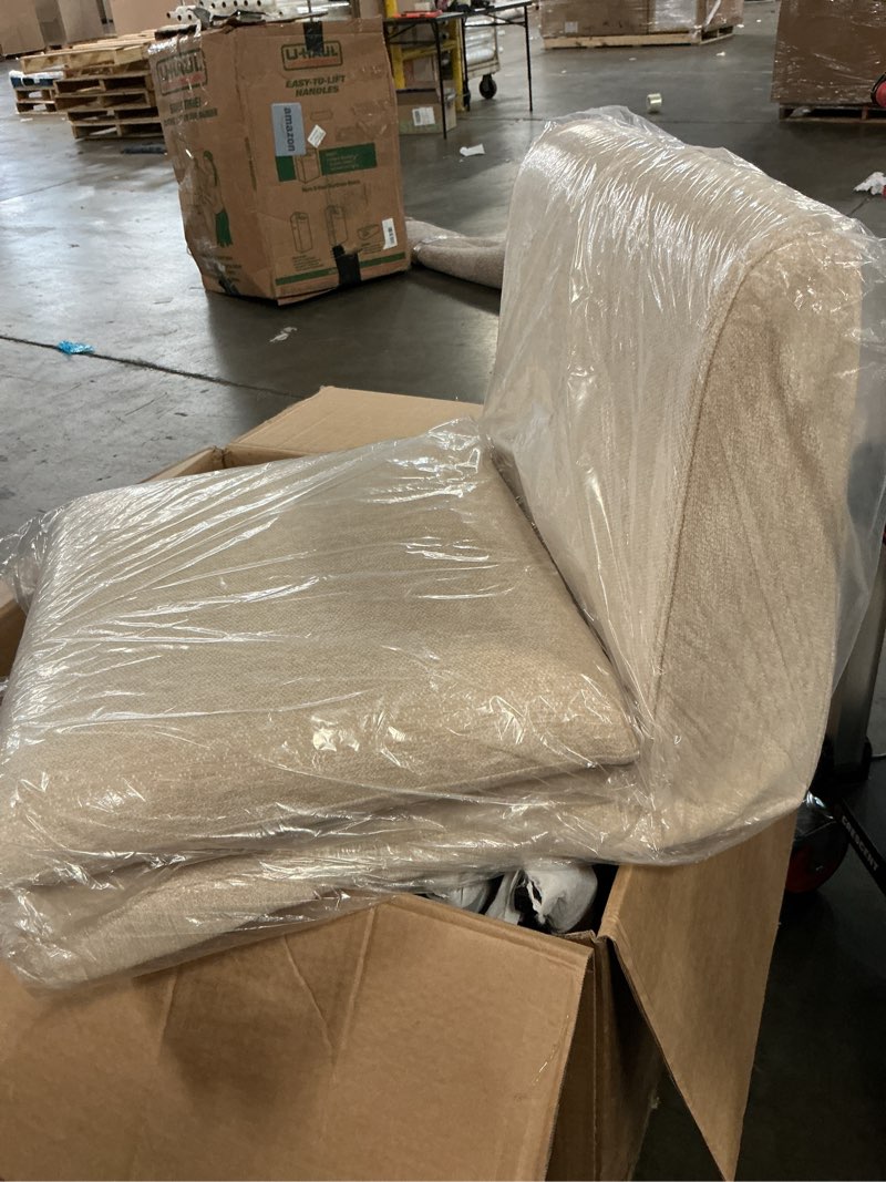 Condition photo showing New/Like New for rivova 27" height cream fabric bar stools set of 2 counter height stools with back and footrest for kitchen modern metal barstools, linen upholstered farmhouse bar chairs island stool