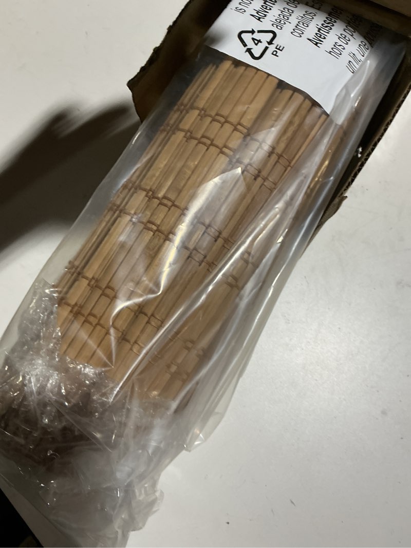 Condition photo showing Good Condition for lazblinds cordless bamboo roman shades, light filtering window treatment, roll up bamboo blinds for windows, 31'' w x 60'' h light filtering - ceylon light russet 31'' w x 60'' h