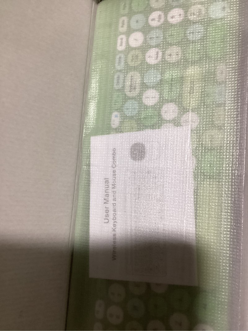 Condition photo showing Good Condition for retro wireless keyboard and mouse combo, full-size usb keyboard with round keycaps, 2.4ghz wireless for desktop, laptop and computer (green-colorful)