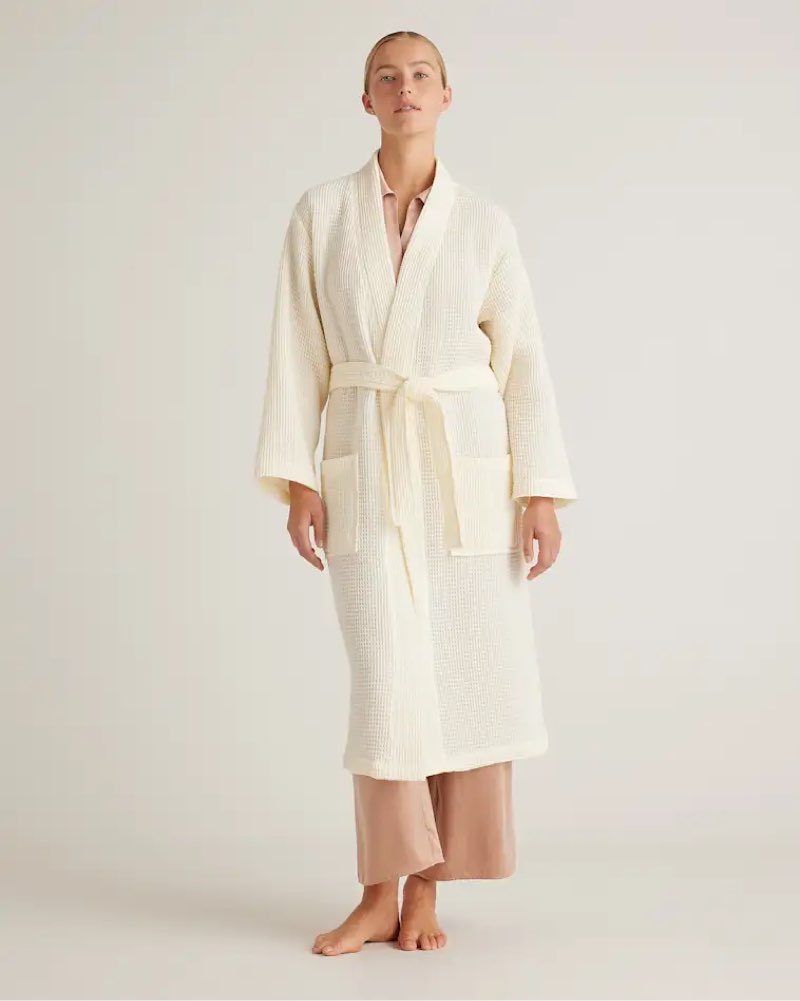 organic turkish waffle robe ivory medium