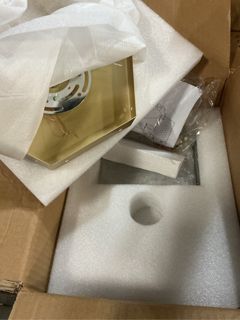 Condition photo showing New/Like New for mwz 1 pack modern gold semi flush mount ceiling light fixture with hammered glass shade, 1-light 10'' farmhouse dimmable flush mount lamp with hexagonal metal chassis for kitchen island laundry gold hexagonal-1pack