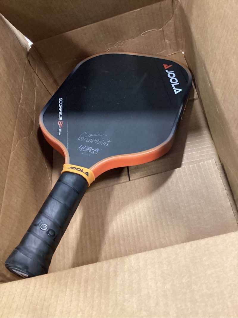 Condition photo showing As Is for JOOLA 3S Pickleball Paddles – Raw Carbon Fiber Surface – Ben Johns Perseus, Hyperion, Scorpeus & Magnus Shapes – Elongated, Wide Body & Aero Curve Designs – 14mm/16mm Paddles – UPA-A Certified Scorpeus 16mm