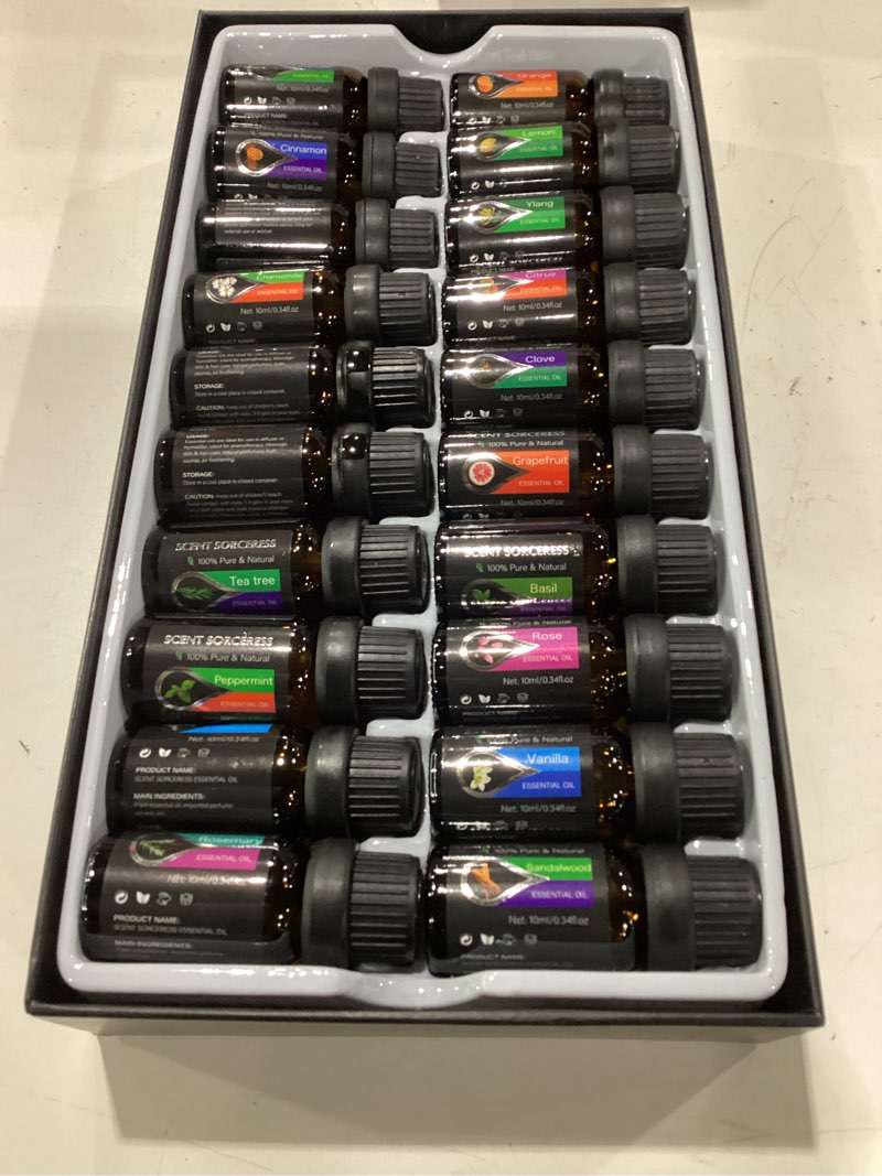 Condition photo showing New/Like New for essential oils set, 20 x 10ml essential oil gift for massage & diffuser | refreshing, sleep, cars & home products, eucalyptus, lavender, peppermint, tea tree more aromatherapy oil
