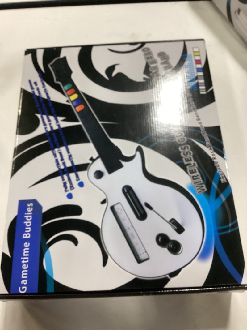 Condition photo showing New/Like New for Guitar for Guitar Hero Wii and Rock Band 2 Wii U Games, Color Black, with Strap