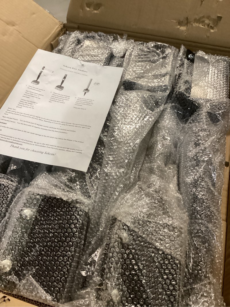 Condition photo showing New/Like New for 6 pcs fence post anchor ground spike 4x4 metal post stake 24 inch for mailbox deck railing black