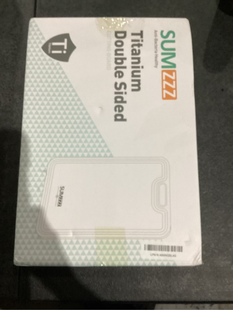 Condition photo showing New/Like New for titanium cutting board for kitchen, cutting board double sided food grade, pure titanium/pp, easy to clean large size 16”×11” silver set of 1 (16" x 11")