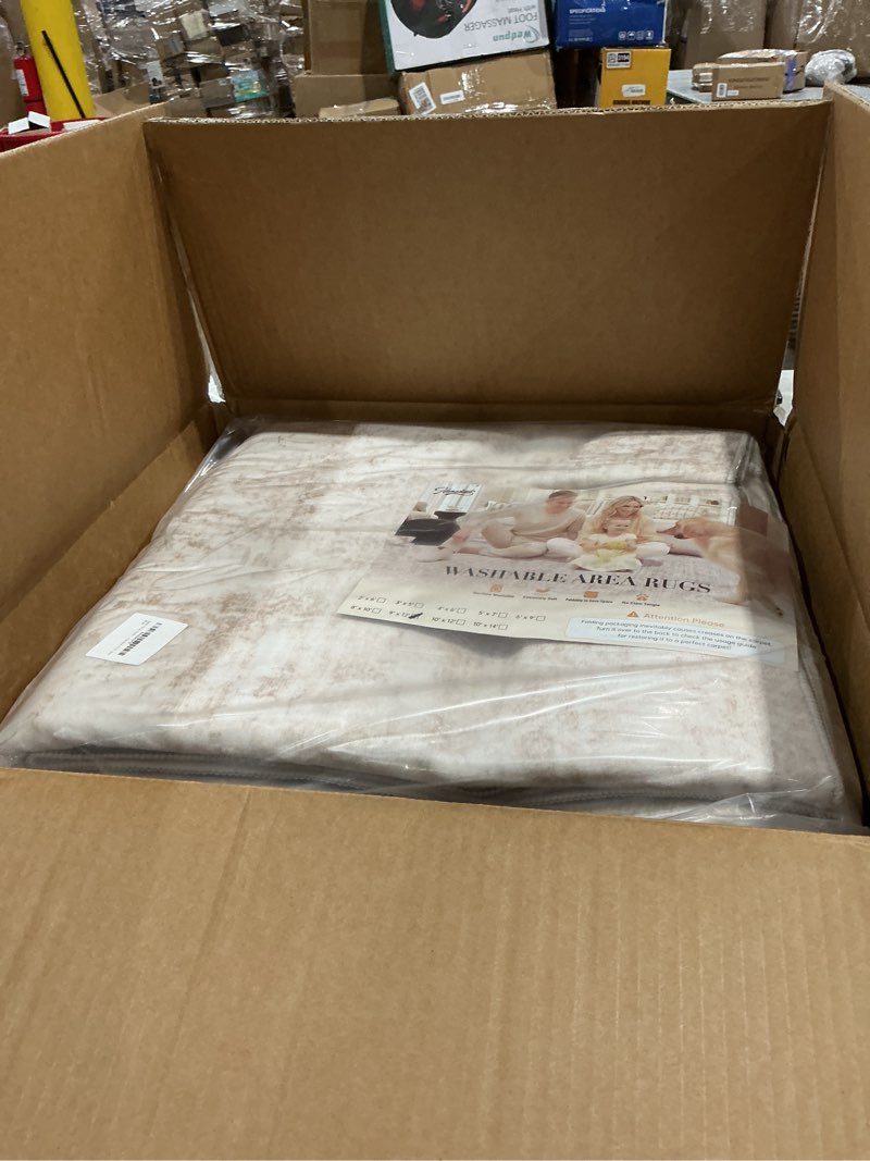 Condition photo showing Good Condition for homemate washable rug 9x12 area rugs - vintage faux wool rugs for living room bedroom dining room - non slip foldable carpet indoor area rug for home decor?9'x12', beige beige 9x12 ft