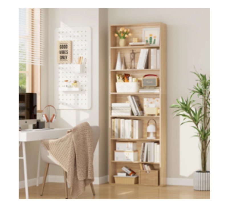 idlewild 82.5'' h standard bookcase, 7-tier open bookcase, home library bookcase