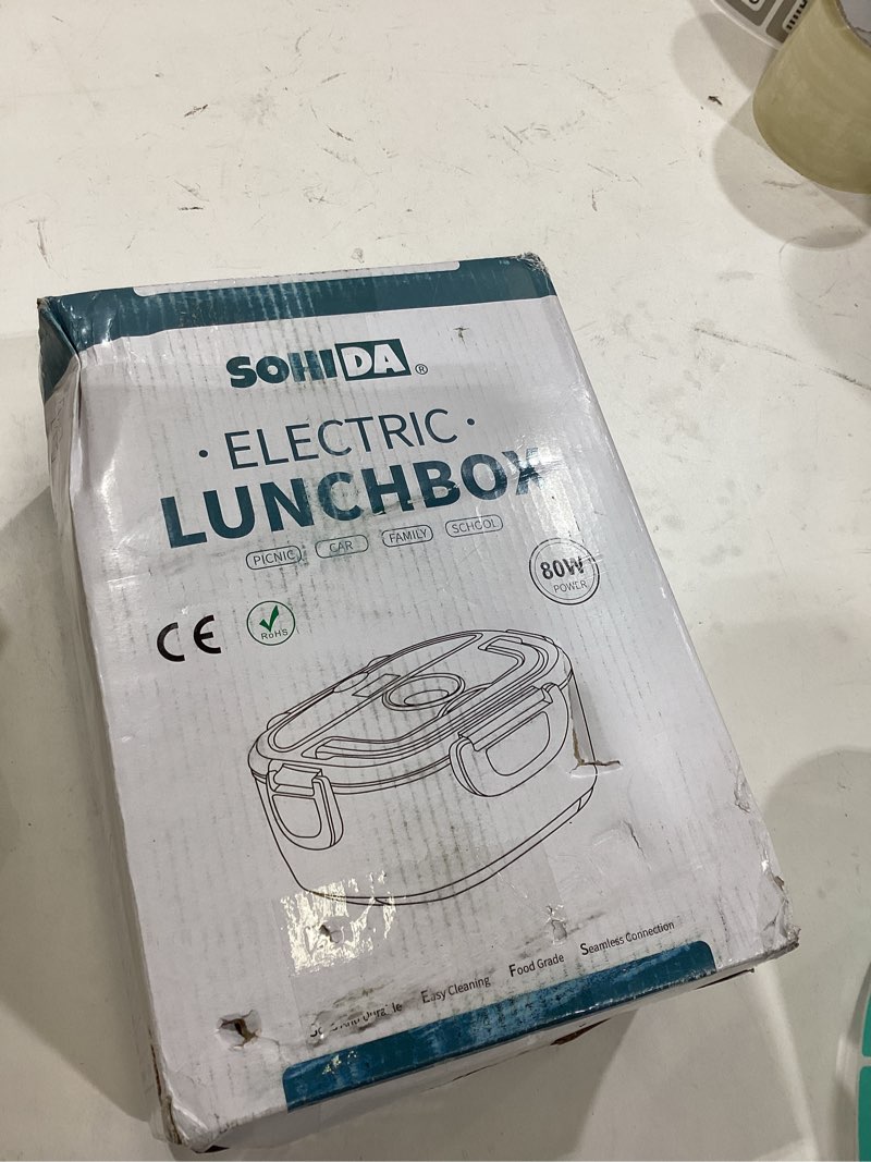 Condition photo showing Good Condition for Electric Lunch Box Food Heater, 80W Portable Warmer for Car Truck Work with 304 Stainless Steel Container, 12V/24V/110V Green Heated Lunch Box Suitable for Ideal Driver/Work/Gift Green 1.5L