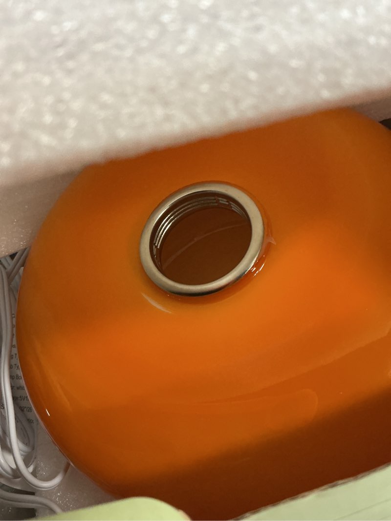 Condition photo showing Good Condition for Mushroom Lamp for Bedroom,Mid Century Modern Lamp for Nightstand, Dimmable Retro Egg Tart Bedside Small Lamps,Unique Home Mushroom Decor Aesthetic Cute Table Lamps for Living Room (Orange)