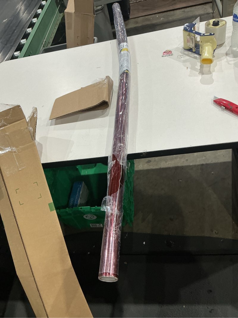Condition photo showing As Is for vvivid+ holographic chrome weave carbon high-gloss vinyl car wrap (5ft x 5ft, red) 5ft x 5ft red