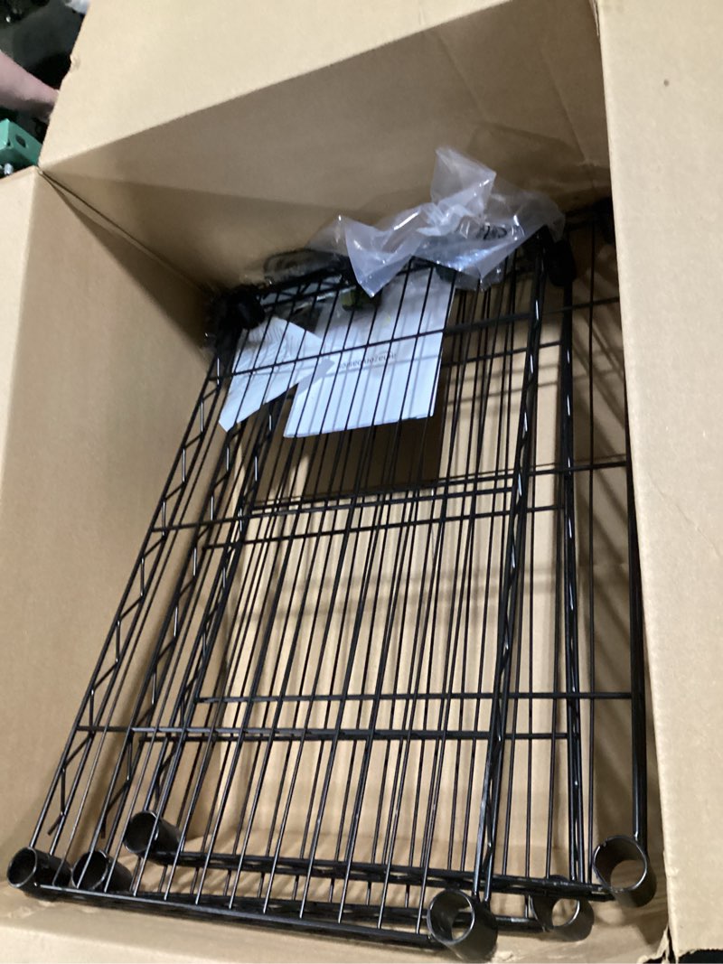 Condition photo showing Good Condition for amazon basics 4-shelf steel wire rack, 13.4 d x 23.2 w x 48 h in, black | sturdy, adjustable, easy assembly, storage 4-shelf black 13.4" d x 23.2" w x 48" h