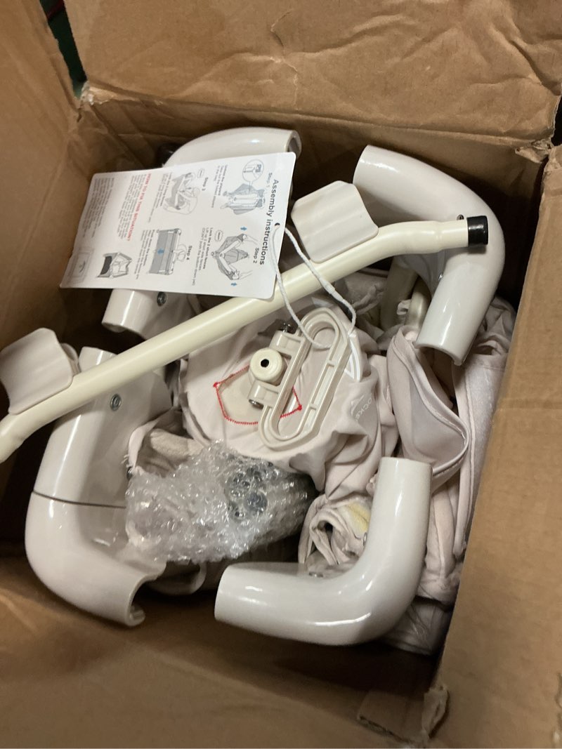 Condition photo showing Good Condition for 4 in 1 baby bassinet, pack and play, bedside crib sleeper, diaper changer - comes with mattress, mosquito net, bottom storage and toy bar for newborn to toddles beige