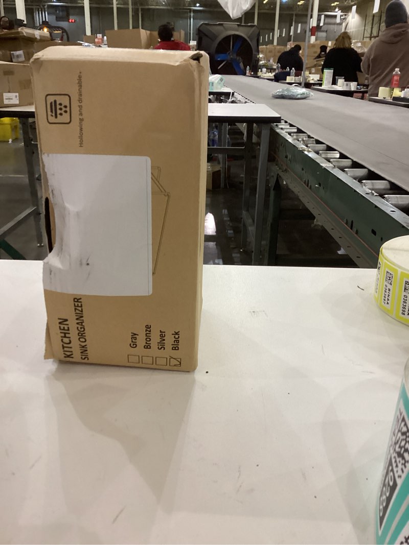 Condition photo showing New/Like New for Sponge Holder for Kitchen Sink,Smiley Face Sink Caddy with Removable Brush Holder,Self-Draining Sponge Caddy for Soap,Dish Brush,Scrubber,Kitchen Essentials and Gadgets Black