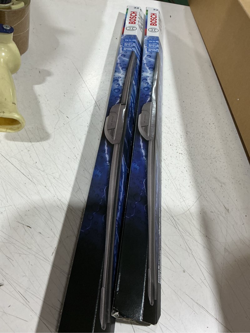 Condition photo showing As Is for bosch 22a22b icon beam wiper blades - driver and passenger side - set of 2 blades (22a & 22b)