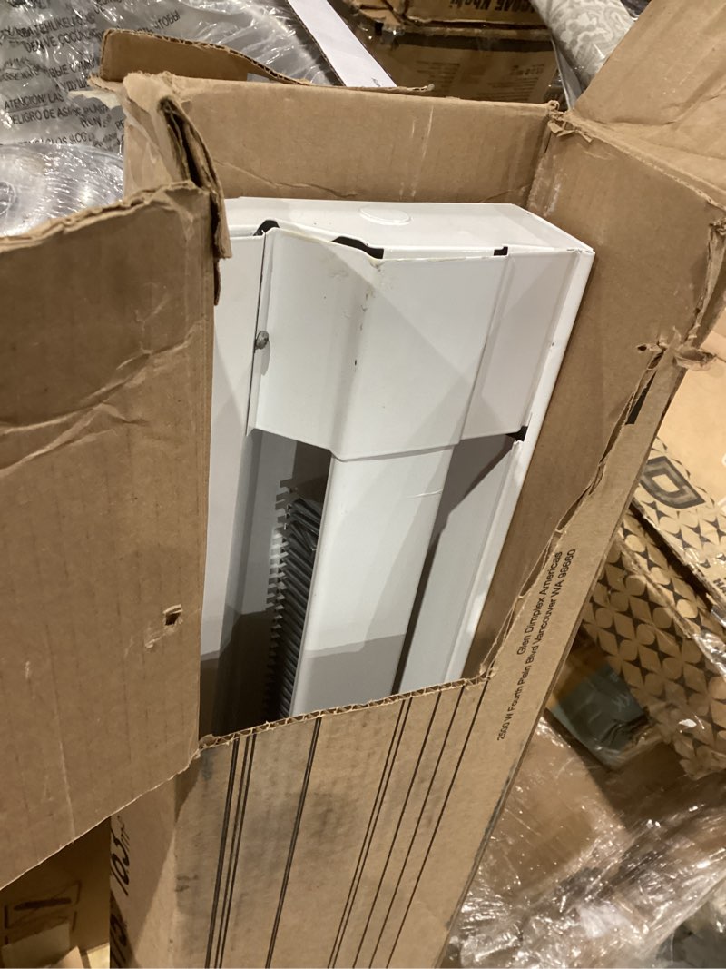 Condition photo showing As Is for cadet f series 49" portable electric baseboard heater (model: 4p1500w, part: 05601), 5120 btu, 120 volt, 1500 watt, white