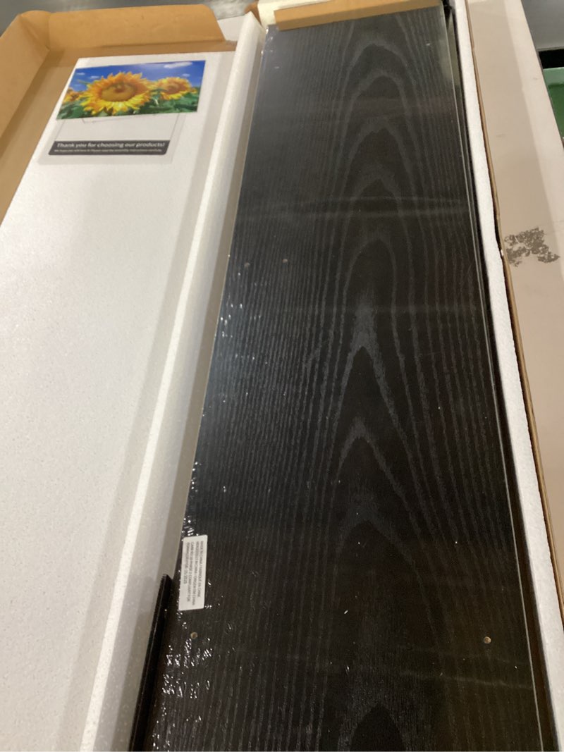 Condition photo showing New/Like New for Fun Memories Deep Floating Shelves, 16" W x 8" D Floating Shelf Set of 2, Black Wall Mounted Shelves with Metal Brackets, Rustic Wood Wall Shelves for Living Room, Bathroom, Bedroom and Kitchen Black 16"Wx8"D